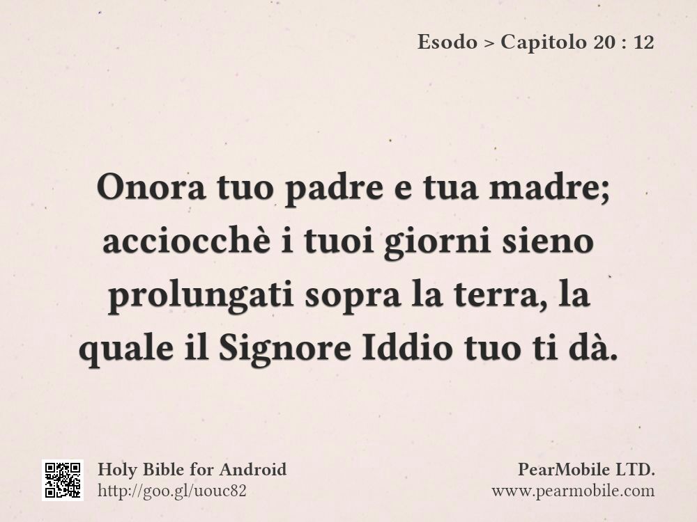Esodo, Capitolo 20:12